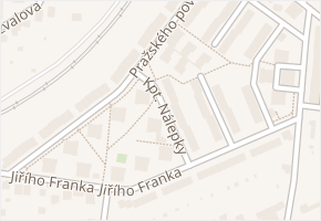 Pražského povstání v obci Benešov - mapa ulice