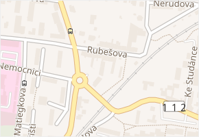 Rubešova v obci Benešov - mapa ulice