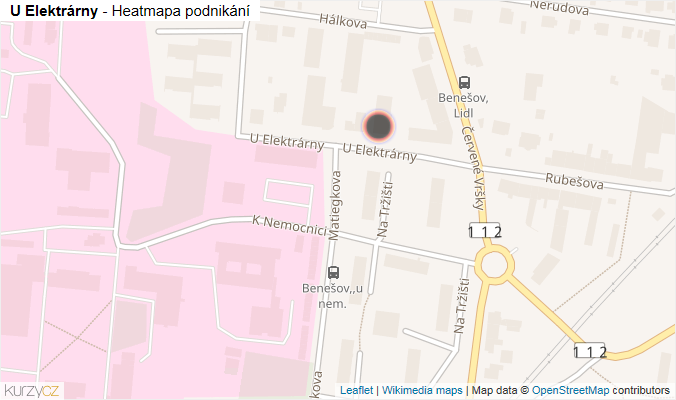 Mapa U Elektrárny - Firmy v ulici.