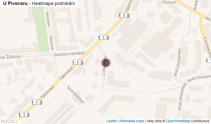 Mapa U Pivovaru - Firmy v ulici.