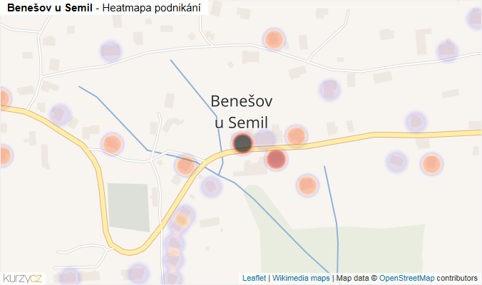 Mapa Benešov u Semil - Firmy v části obce.