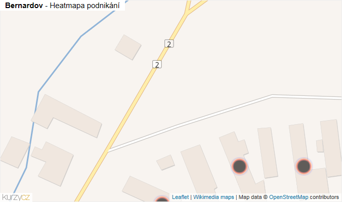 Mapa Bernardov - Firmy v obci.