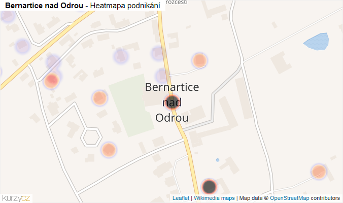 Mapa Bernartice nad Odrou - Firmy v části obce.