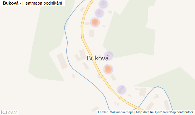 Mapa Buková - Firmy v části obce.