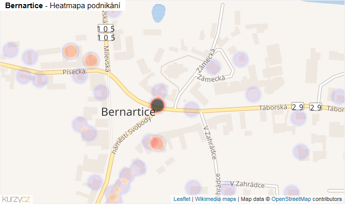 Mapa Bernartice - Firmy v části obce.