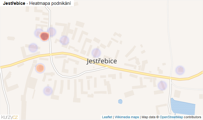Mapa Jestřebice - Firmy v části obce.