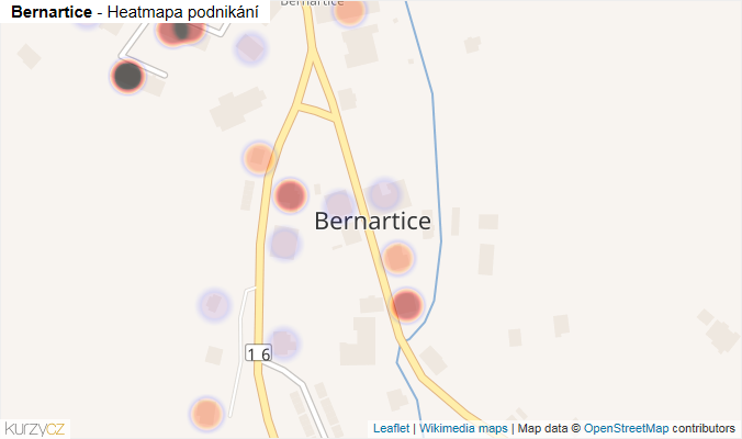 Mapa Bernartice - Firmy v části obce.