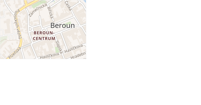 Beroun-Centrum v obci Beroun - mapa části obce
