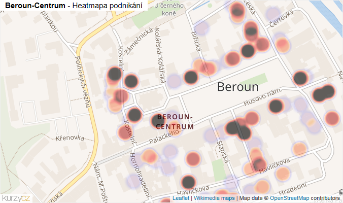 Mapa Beroun-Centrum - Firmy v části obce.