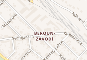 Beroun-Závodí v obci Beroun - mapa části obce
