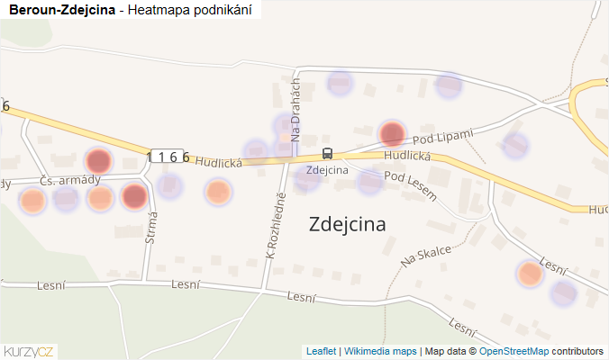 Mapa Beroun-Zdejcina - Firmy v části obce.