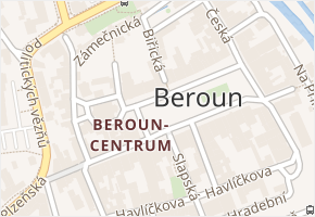 Biřická v obci Beroun - mapa ulice