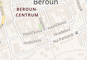 Hradební v obci Beroun - mapa ulice