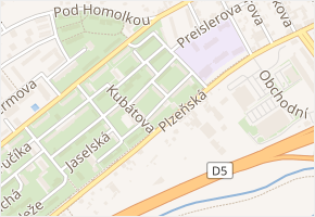 Kozinova v obci Beroun - mapa ulice
