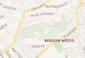 Městská hora v obci Beroun - mapa ulice