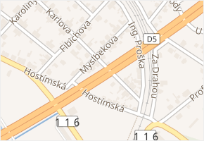 Myslbekova v obci Beroun - mapa ulice