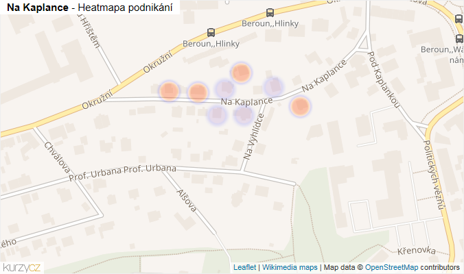 Mapa Na Kaplance - Firmy v ulici.