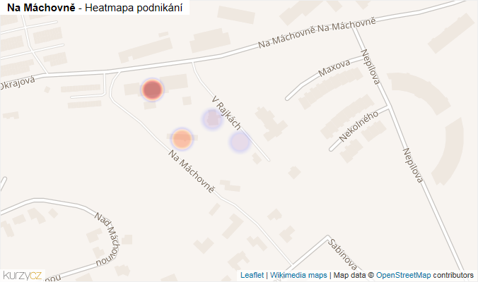 Mapa Na Máchovně - Firmy v ulici.
