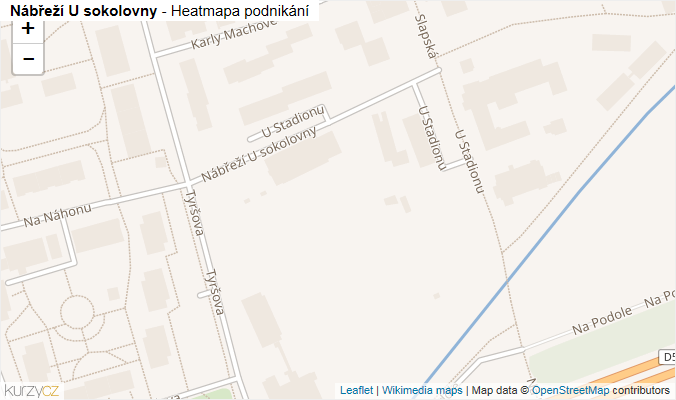 Mapa Nábřeží U sokolovny - Firmy v ulici.