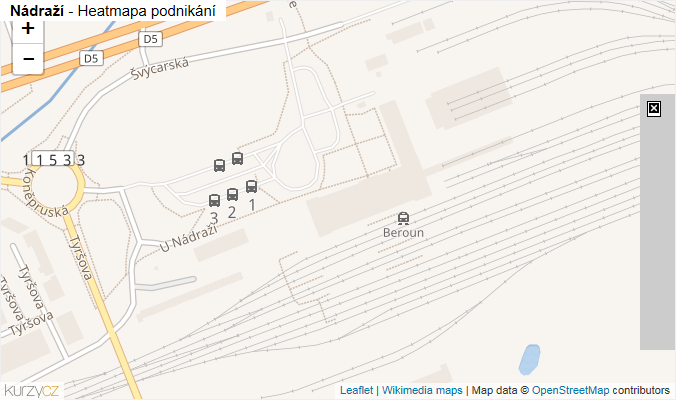 Mapa Nádraží - Firmy v ulici.