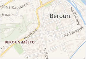 Nám. M.Poštové v obci Beroun - mapa ulice
