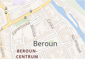 Náměstí Joachima Barranda v obci Beroun - mapa ulice