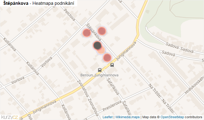 Mapa Štěpánkova - Firmy v ulici.