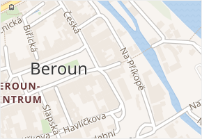 V Pražské bráně v obci Beroun - mapa ulice