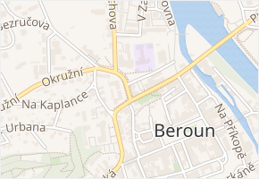 Wagnerovo nám. v obci Beroun - mapa ulice