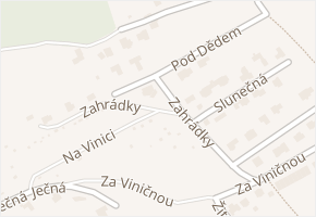 Zahrádky v obci Beroun - mapa ulice