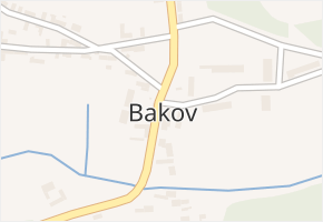 Bakov v obci Beřovice - mapa části obce