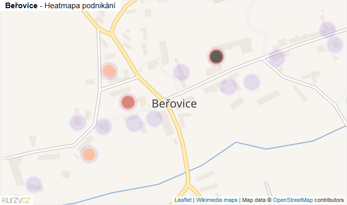 Mapa Beřovice - Firmy v části obce.