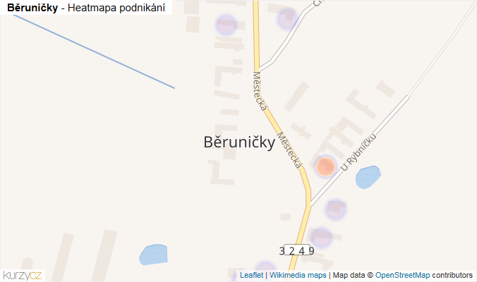 Mapa Běruničky - Firmy v části obce.