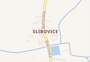 Slibovice v obci Běrunice - mapa části obce