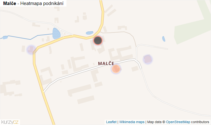 Mapa Malče - Firmy v části obce.