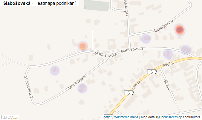 Mapa Slabošovská - Firmy v ulici.