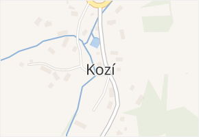 Kozí v obci Běšiny - mapa části obce