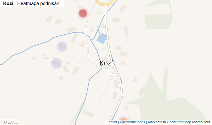 Mapa Kozí - Firmy v části obce.