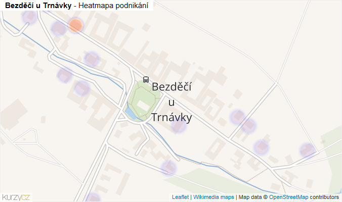 Mapa Bezděčí u Trnávky - Firmy v části obce.