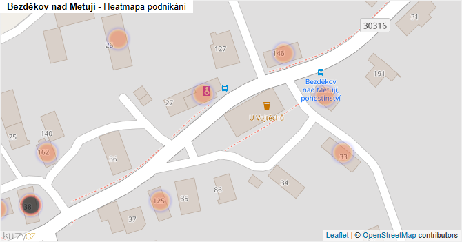 Bezděkov nad Metují - mapa podnikání