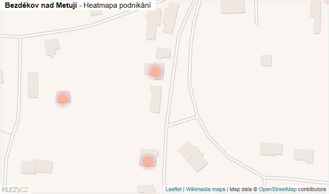 Mapa Bezděkov nad Metují - Firmy v obci.