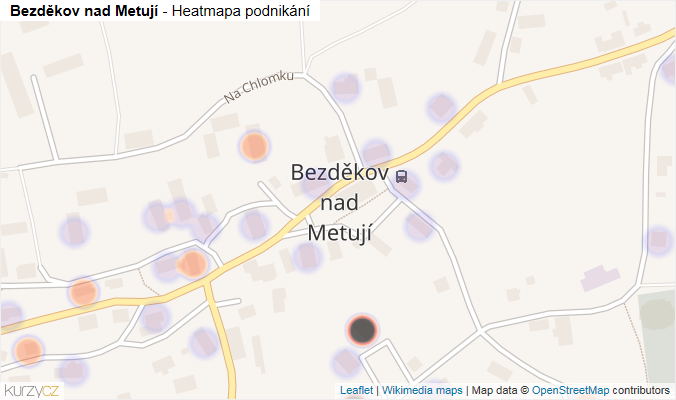 Mapa Bezděkov nad Metují - Firmy v části obce.