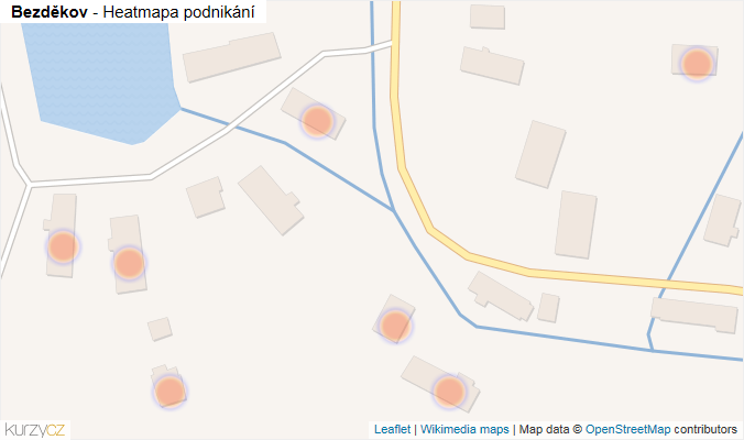 Mapa Bezděkov - Firmy v obci.
