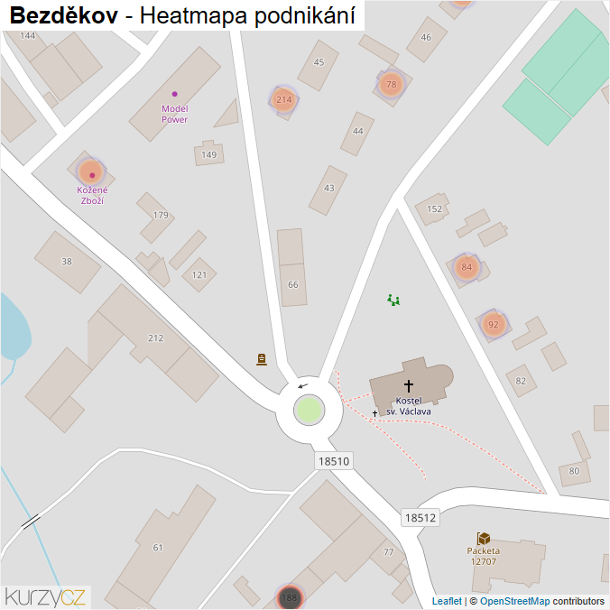 Mapa Bezděkov - Firmy v obci.