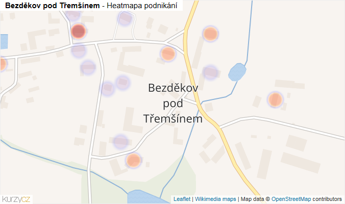 Mapa Bezděkov pod Třemšínem - Firmy v části obce.