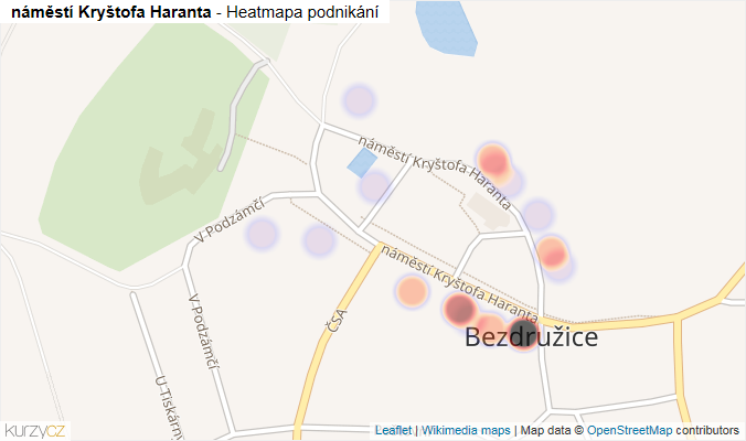 Mapa náměstí Kryštofa Haranta - Firmy v ulici.