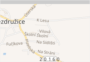 Vilová v obci Bezdružice - mapa ulice