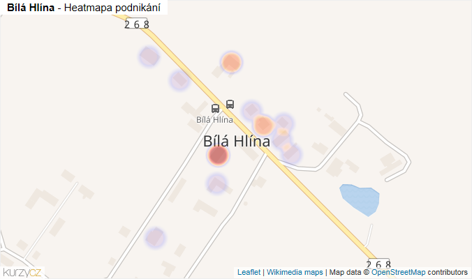 Mapa Bílá Hlína - Firmy v části obce.