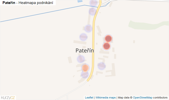 Mapa Pateřín - Firmy v části obce.