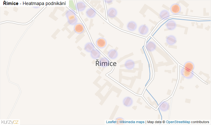 Mapa Řimice - Firmy v části obce.